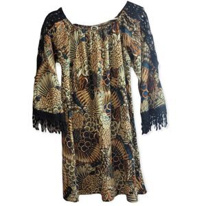 J&M Clothing fringe sleeve dress S